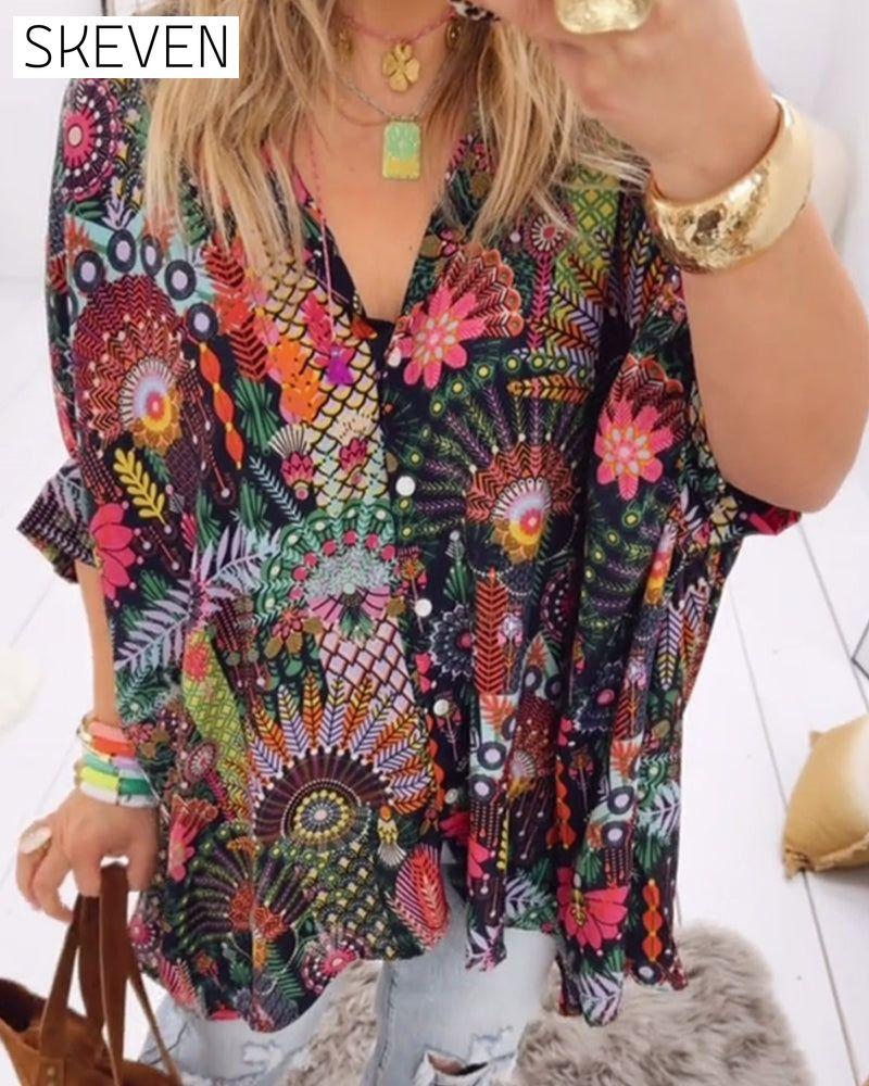 Loose Fashion Printed Blouse