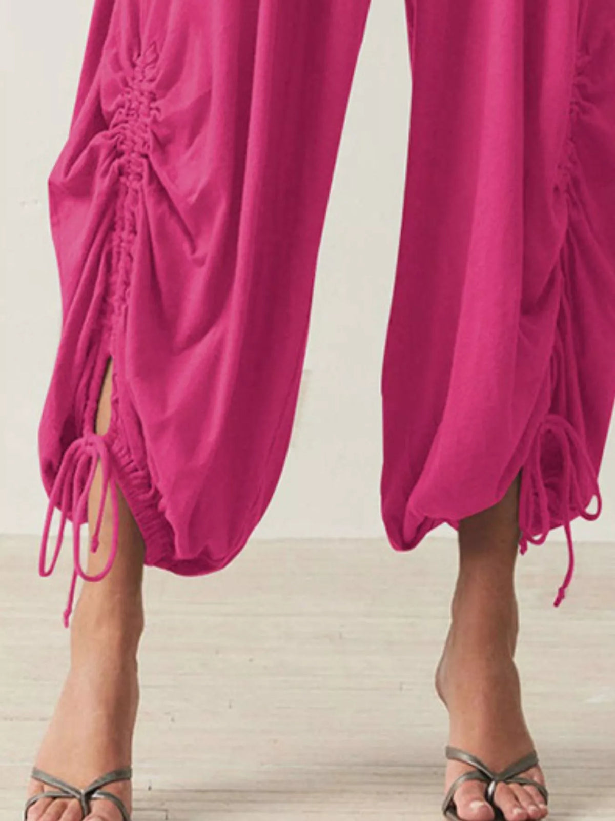 Ruched Drawstring Harem Pants