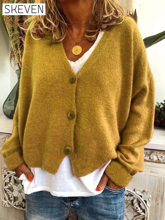 Women's Casual Loose Sweater Knit Cardigan top tops
