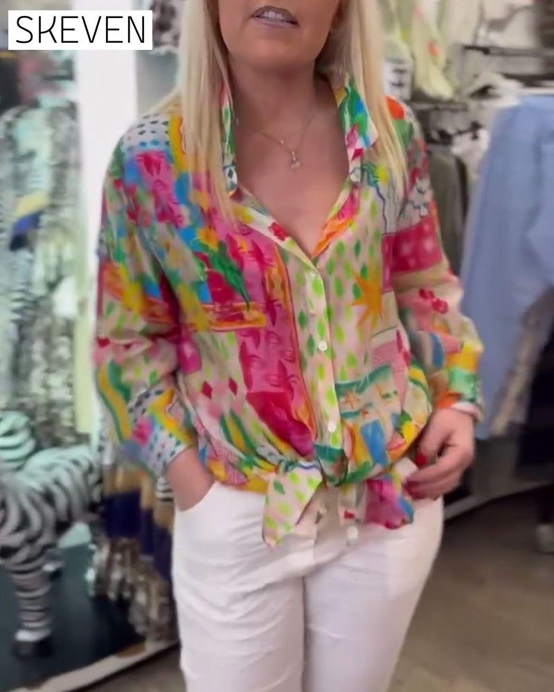 Colorful Stylish Lapel Shirt