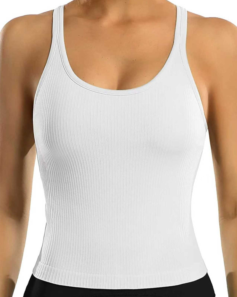Built-in bra racerback tank top