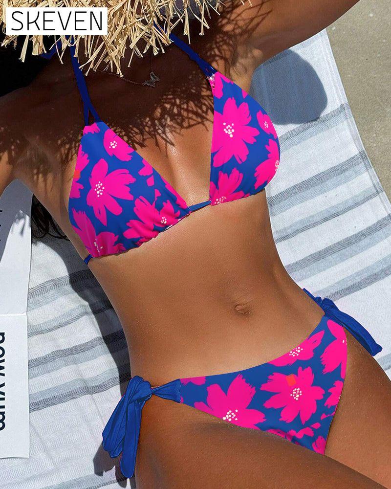 Zweiteiliger Bikini mit Blumenmuster