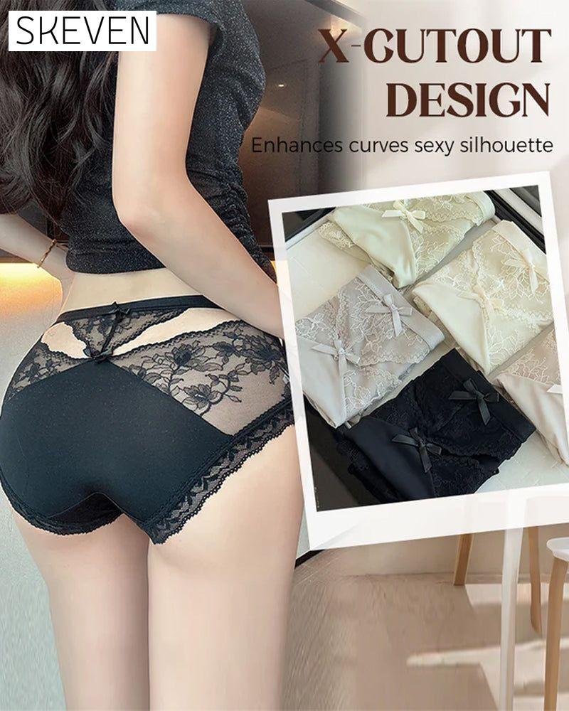 Damen-Slip aus weicher Spitze mit mittelhohem Bund