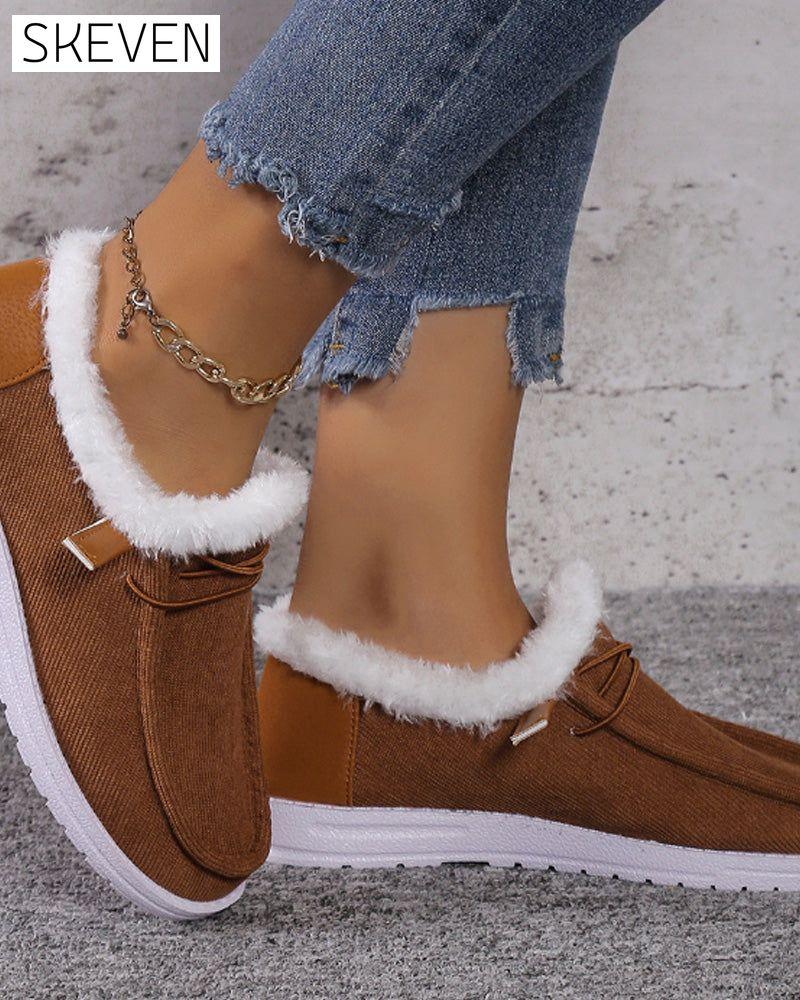 dicke, warme Baumwollschuhe in Unifarben