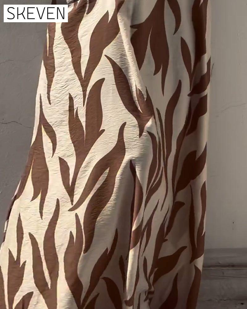Robe imprimée sans manches et dos nu