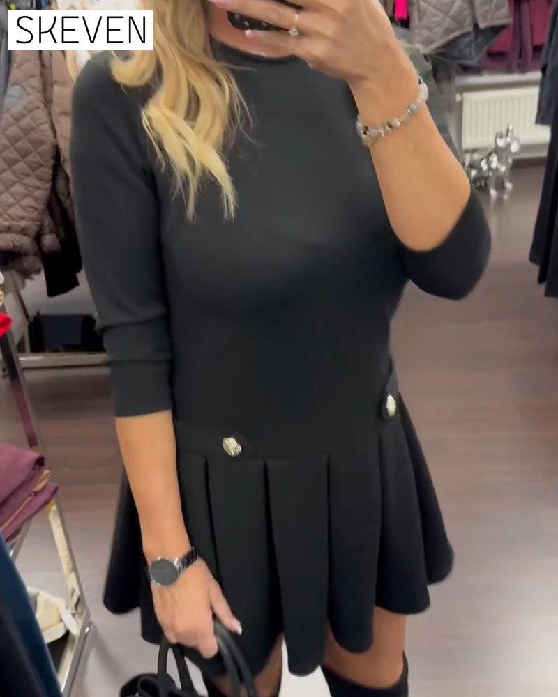 Elegant Slimming Pleated Dress