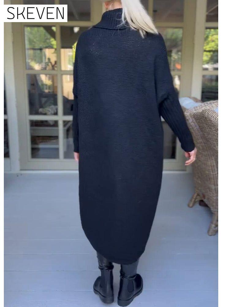 High neck long pullover