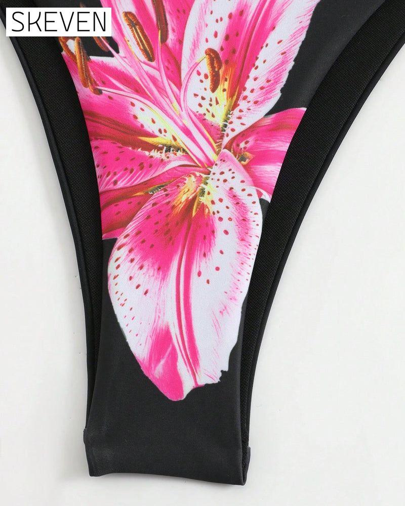 Maillot de bain trois pièces imprimé sexy