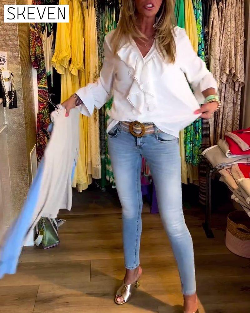 Designerblusen mit Rüschen für Damen