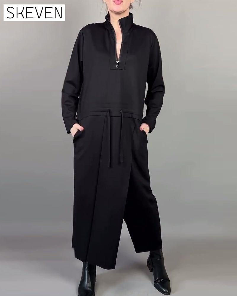 Stilvolles Kleid mit Reißverschlusskragen