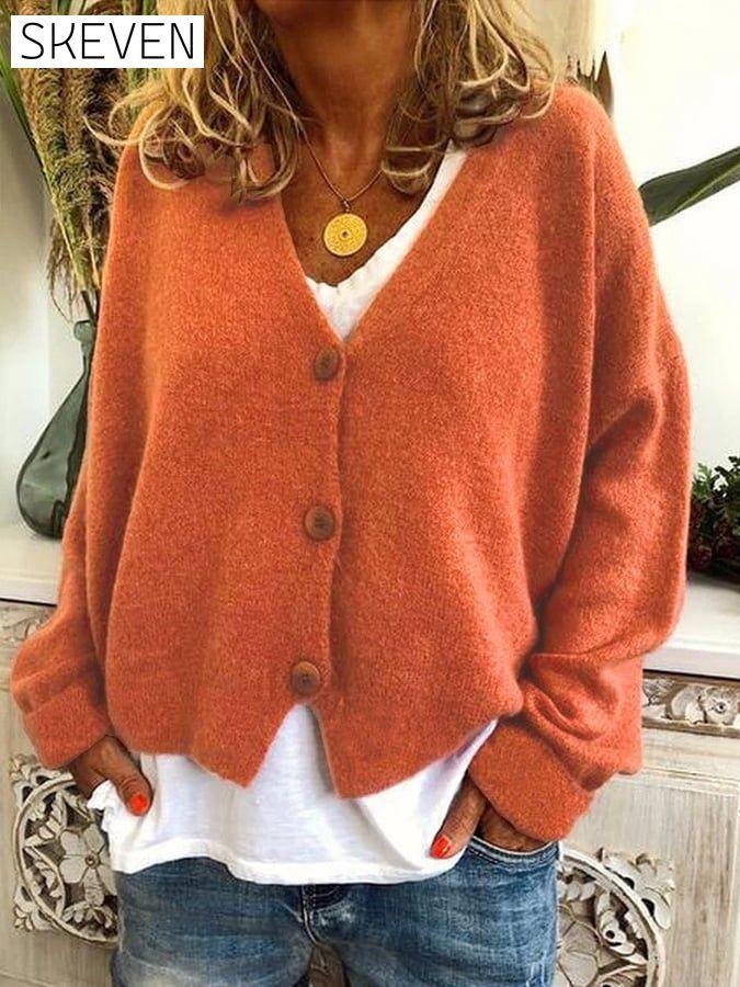 Women's Casual Loose Sweater Knit Cardigan top tops