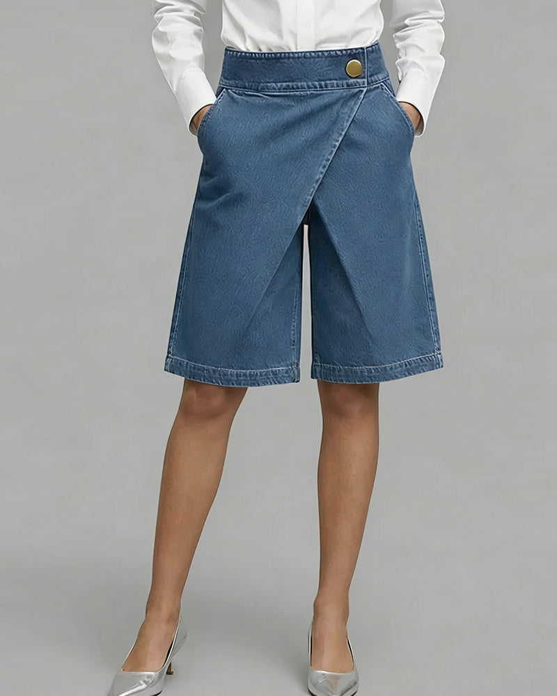 Denim Asymmetrical Pocket Pants