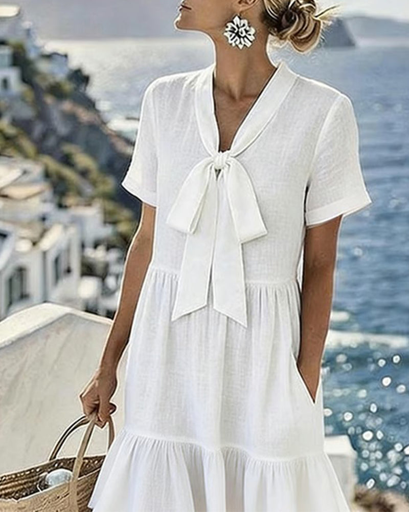 Elegant Draped A-Line Dress