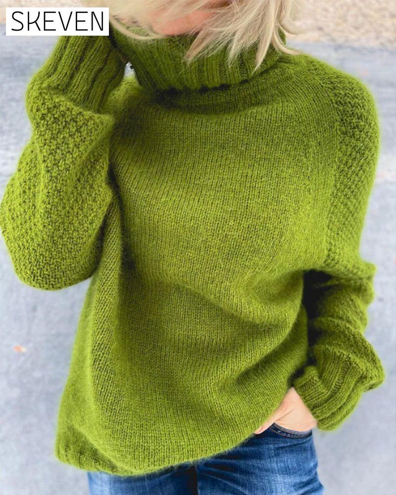 Einfarbiger Rollkragenpullover