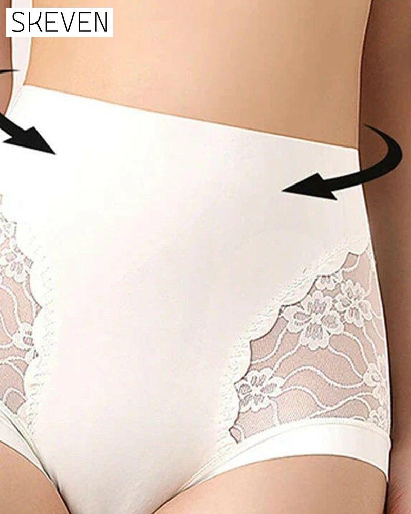 Sous-vêtements en dentelle extensible sans coutures à taille haute pour femmes