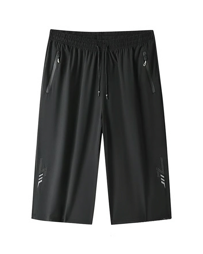 Elastic Waist Pocket Zipper Drawstring Pants