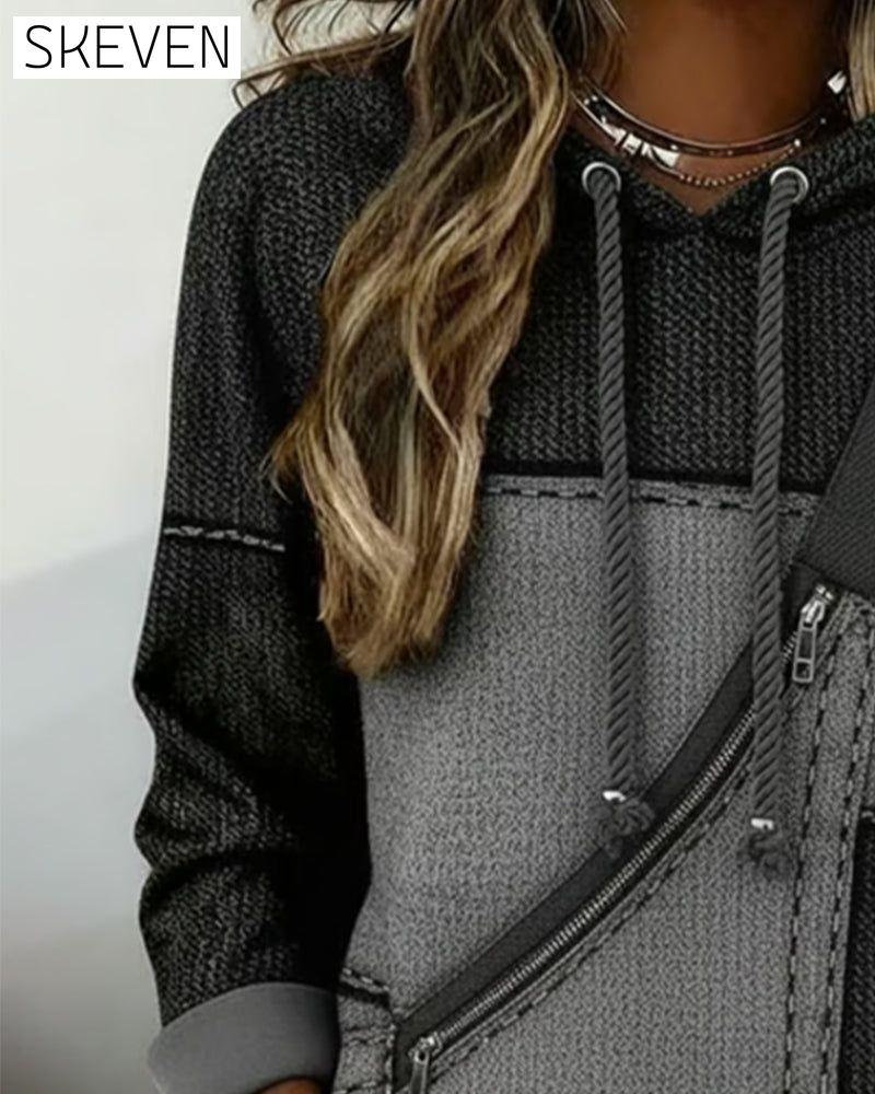 Stylischer Hoodie mit Farbblockmuster