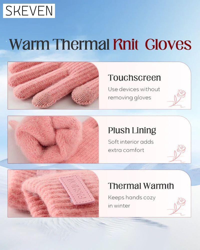 Warme Thermostrickhandschuhe für Touchscreens