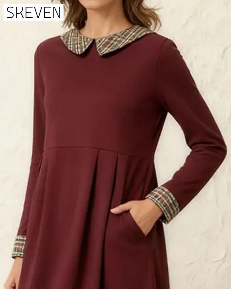 Plaid Patchwork Loose Dress