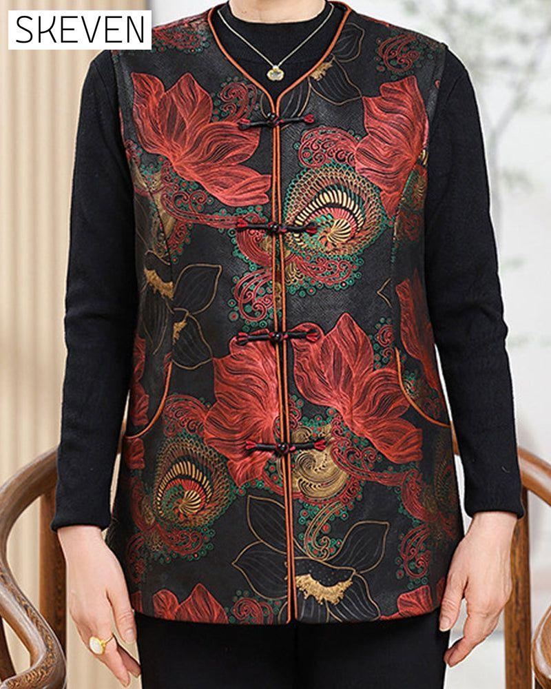 Retro-Chic Weste mit orientalischer Blumenstickerei