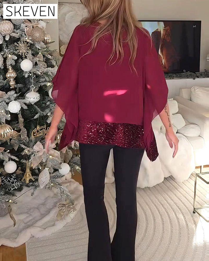 Modische Bluse mit Fledermausärmeln