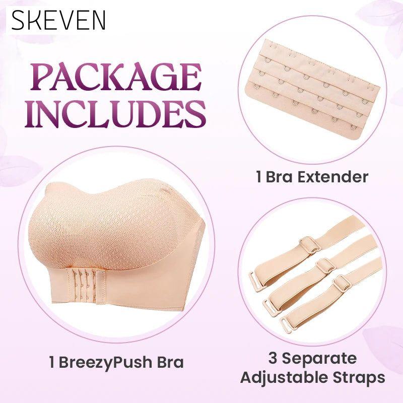 Non-Slip Comfort Strapless Push-Up Bra with Front Buckle