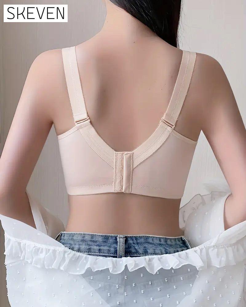 Eleganter Push-up-BH mit Schleife und kontrastierender Spitze, der volle Abdeckung bietet