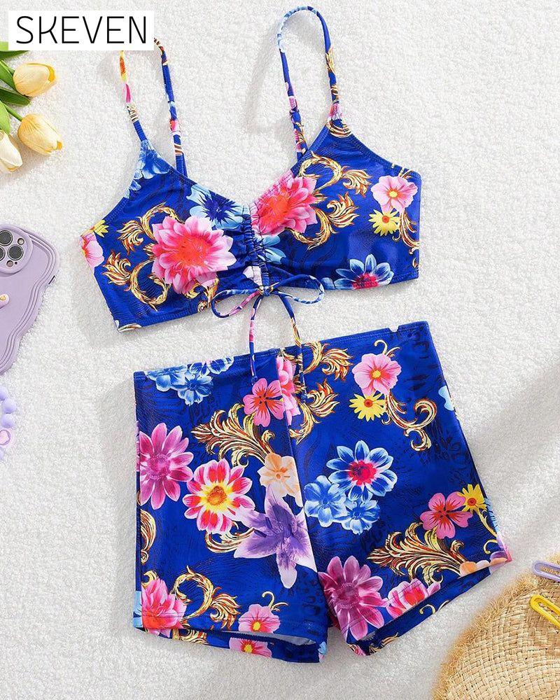 Zweiteiliger Bikini mit Blumenmuster