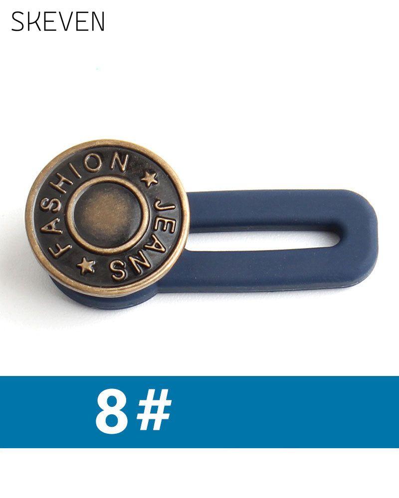 Bouton d'extension de taille en métal à ressort pour jeans