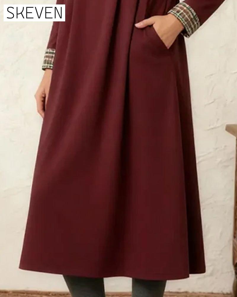 Plaid Patchwork Loose Dress