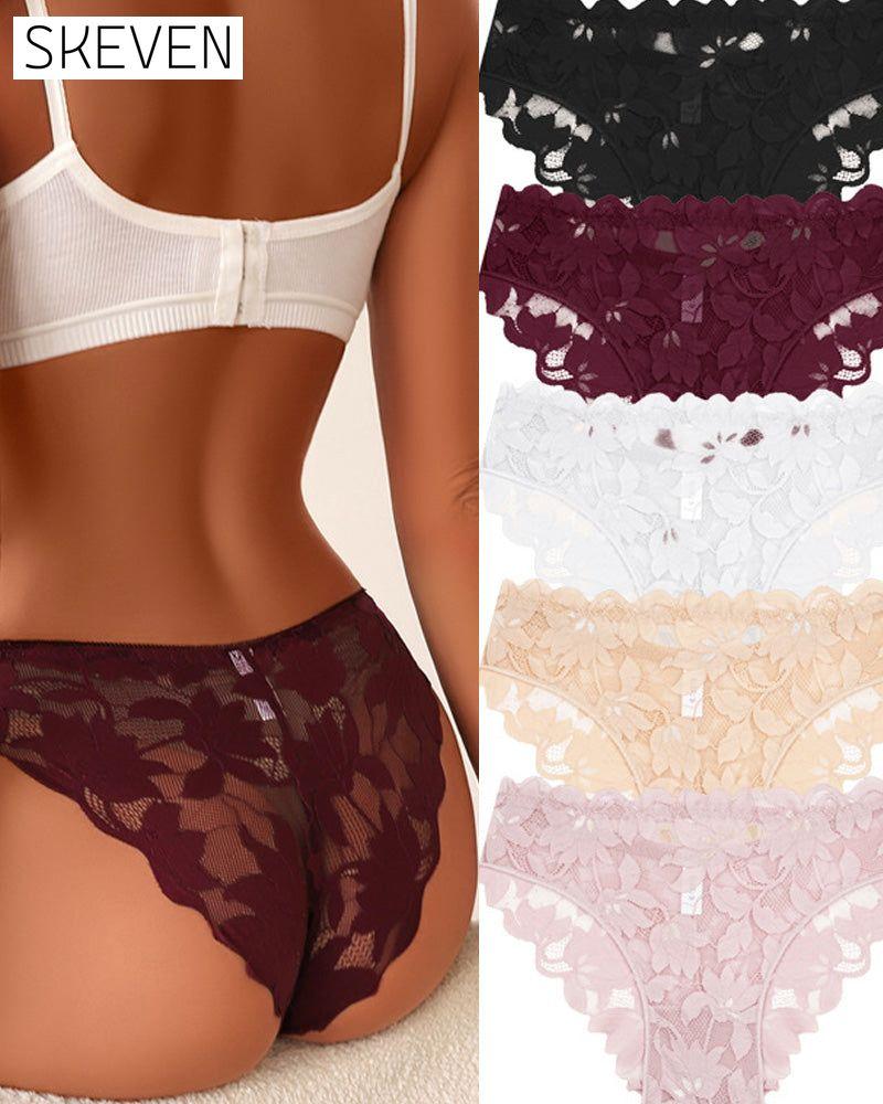 Damen-Slip aus halbtransparenter Spitze