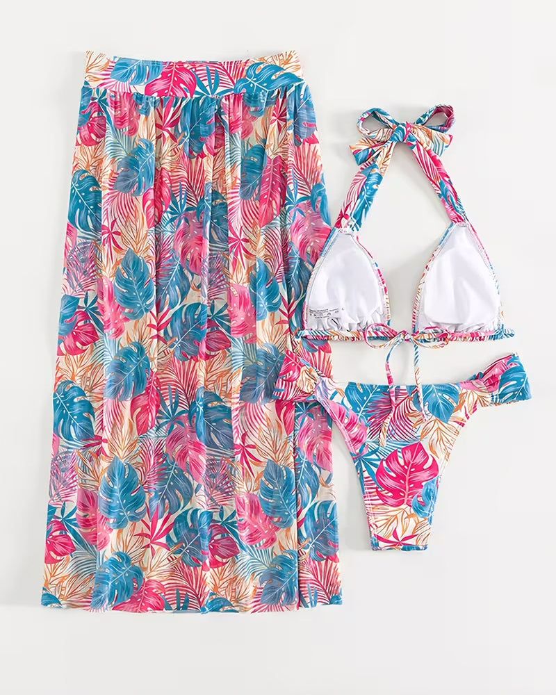 Vacation Halter Separated Skirt Bikini