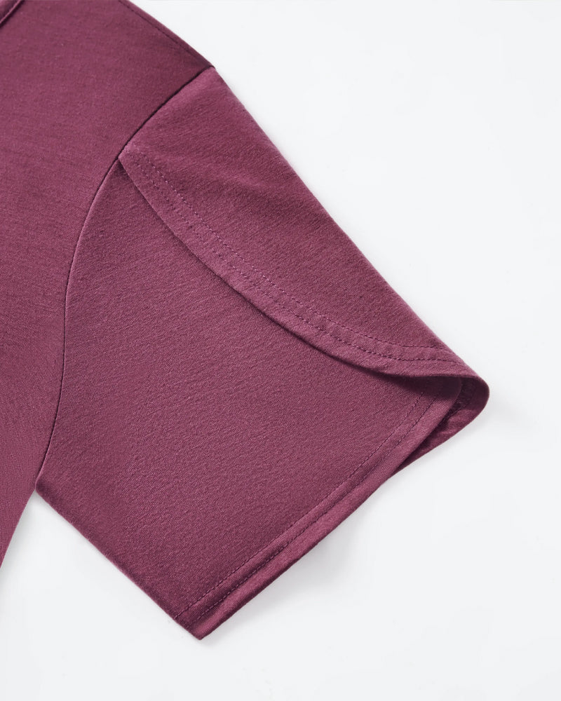 Casual Solid Color Buttons T-shirt