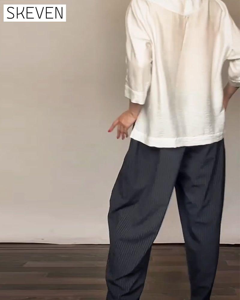 Retro-Streifen-Freizeithose