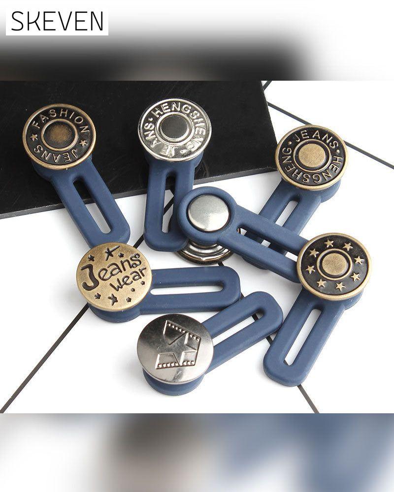 Bouton d'extension de taille en métal à ressort pour jeans