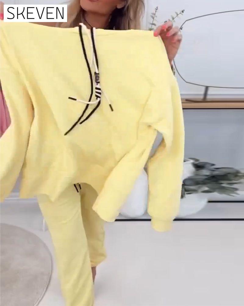 Street Style Sweatshirt Sports Two-Piece Suit