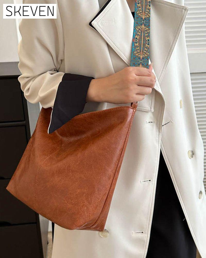 Sac seau vintage à bandoulière grande capacité