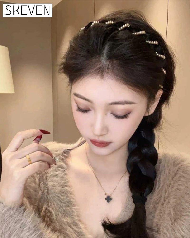 serre-tête vintage à haut crâne orné de perles artificielles