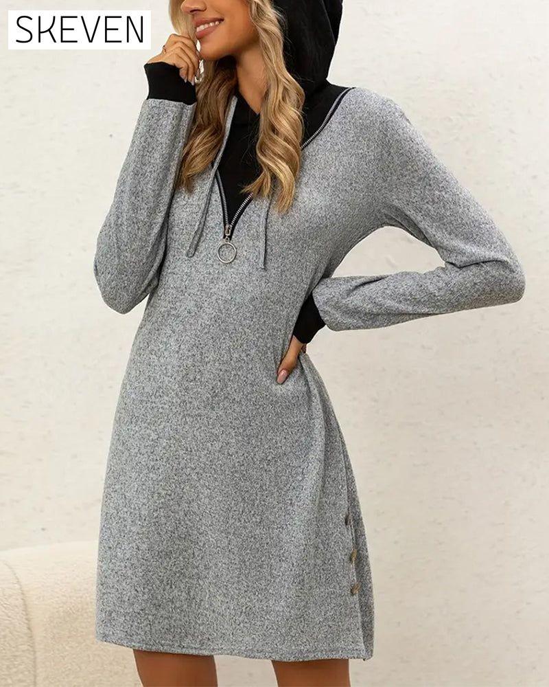 Lässiges Kapuzen-Komfortkleid