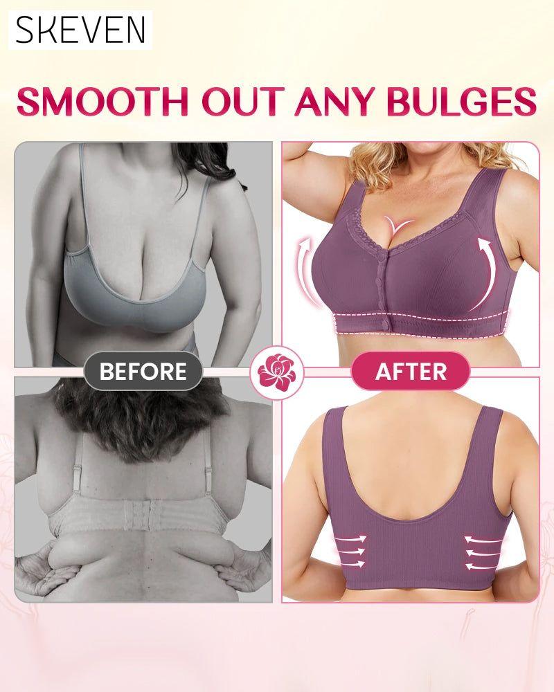 Bequemer, kabelloser Push-up-BH mit Knopfleiste vorne, bequemer Halt, kabellos 
