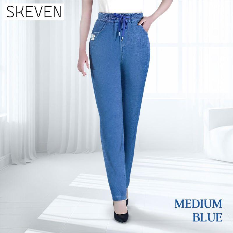 Jean mom taille haute ultra-extensible