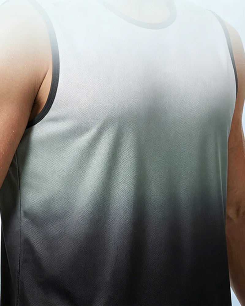Men's Gradient Crew Neck Tank Top