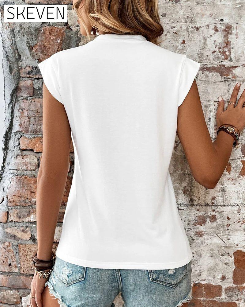 T-shirt décontracté de couleur unie