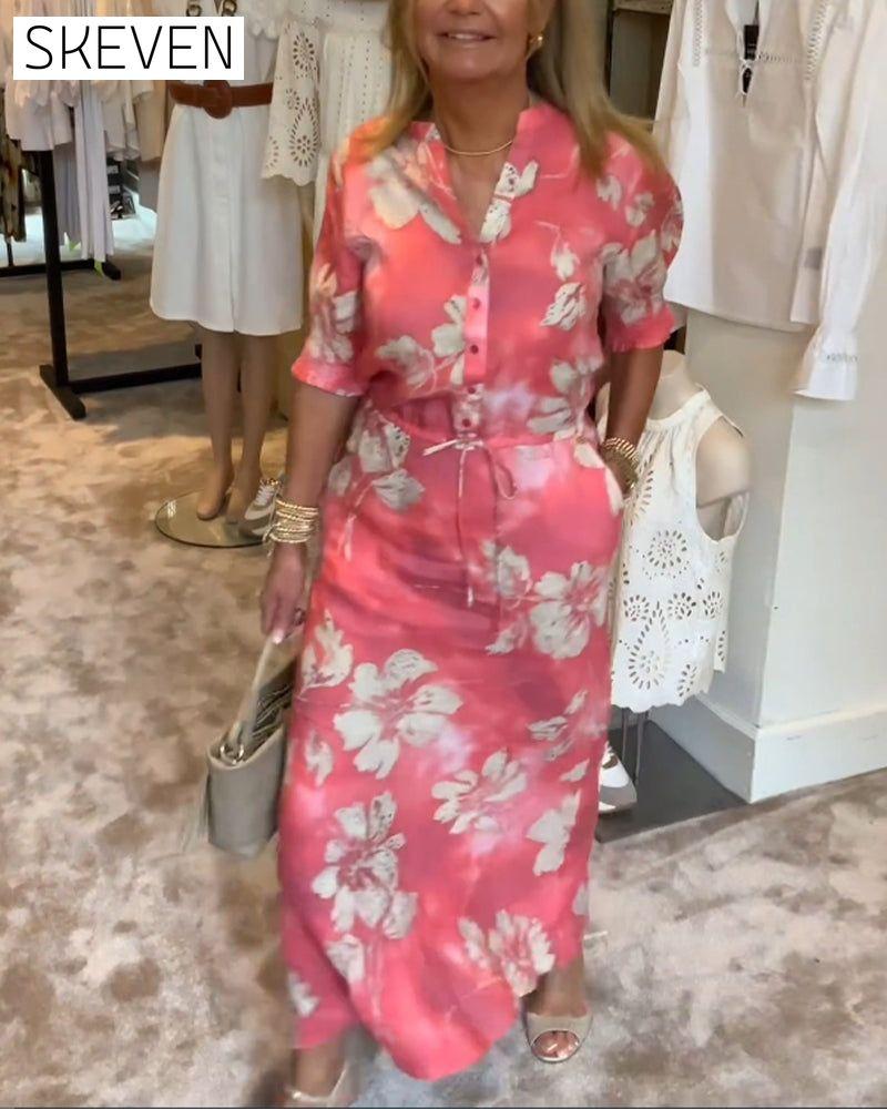 Floral print commuting dress 202466 business elegant dress spring summer
