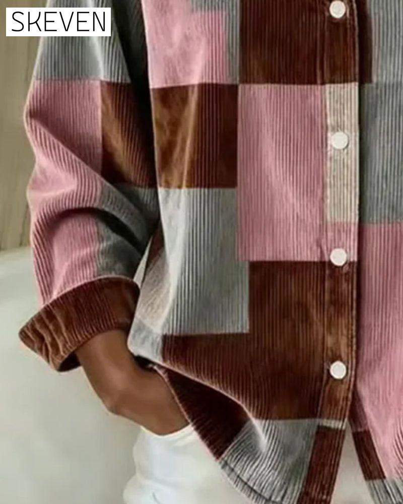 Corduroy Lapel Fashionable Shirt