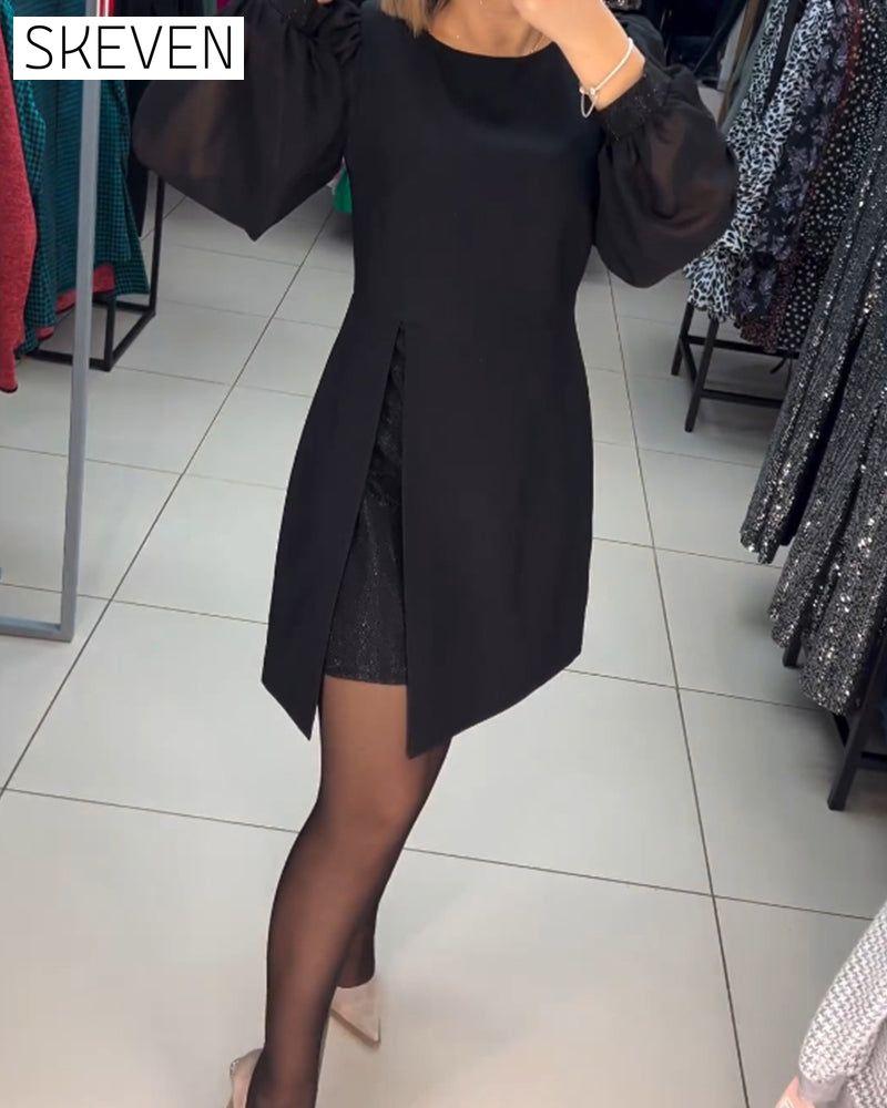 Elegantes einfarbiges Kleid