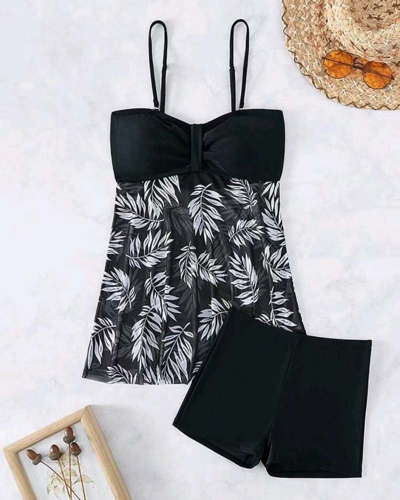 Sexy Printed Mesh Tankini