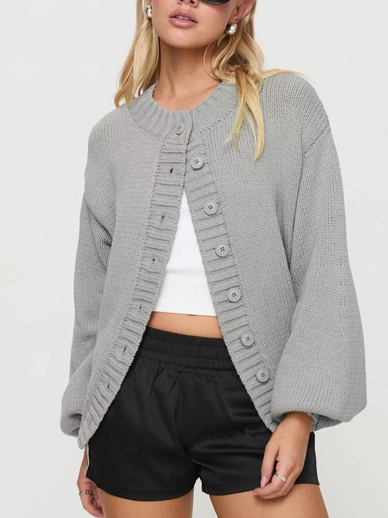Chunky Knit Button-Up Cardigan