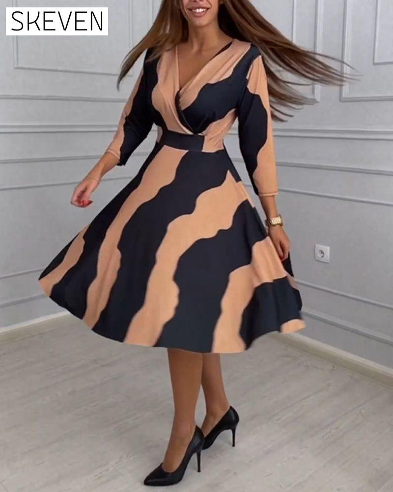 Vintage A-Line Dress with Print