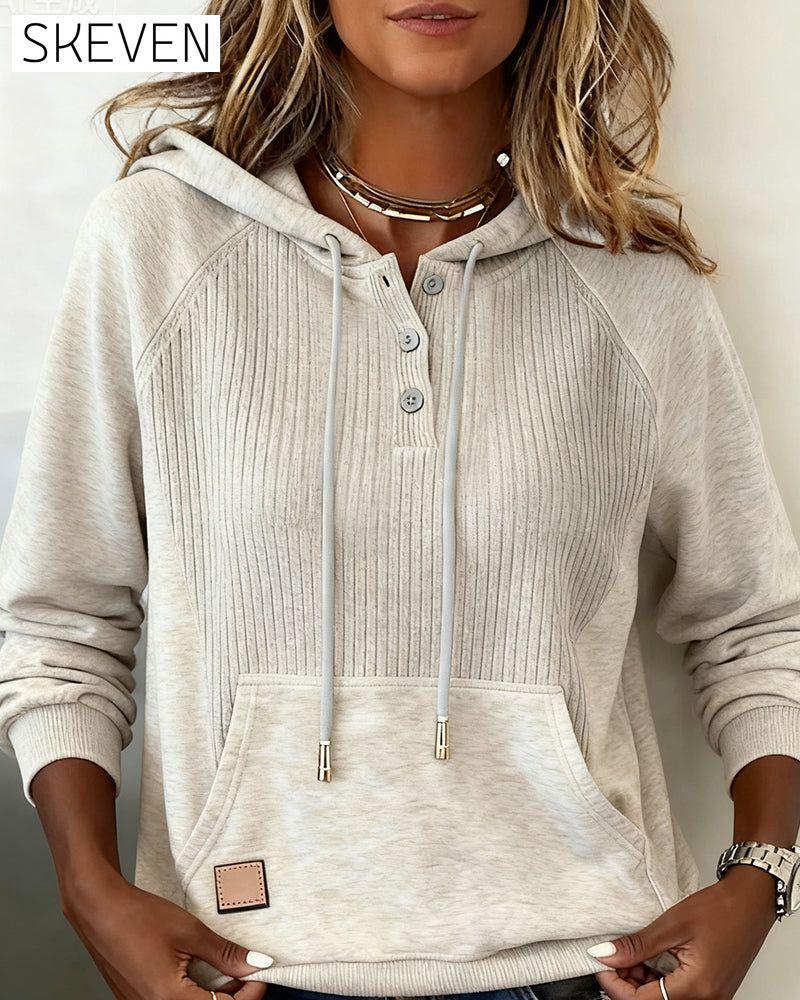 Lässiger Kapuzenpullover mit langen Ärmeln